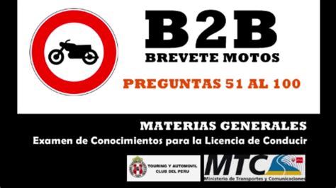 Preguntas B B Motos Examen De Conocimientos Licencia Conducir