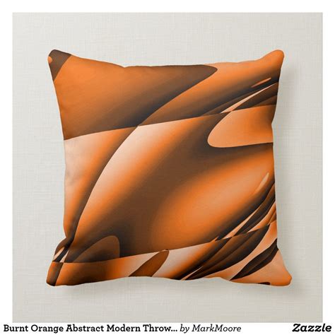 Burnt Orange Abstract Modern Throw Pillow