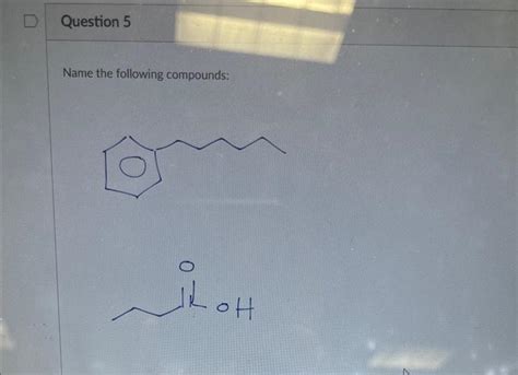 Solved Name The Following Compounds Chegg