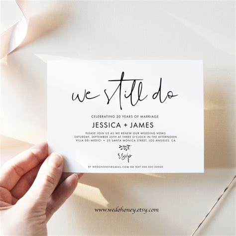 Editable We Still Do Invite Vow Renewal Invitation Wedding Etsy