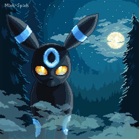 Shiny Umbreon Redraw Pixelart Shiny Umbreon Umbreon Pokemon Firered