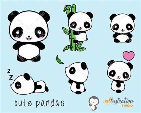 Panda Clipart Cute Panda Clipart Kawaii Panda Clip Art | Etsy | Cute panda, Clip art, Panda drawing