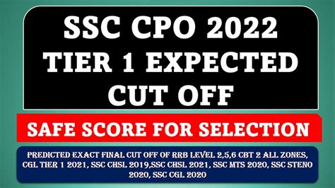 Ssc Cpo Tier Expected Cut Off Safe Score Youtube