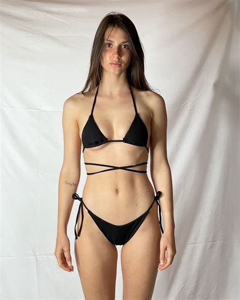 BIKINI TRIANGOLO E SLIP CON LACCI KATE COSTINA NERO MATINÉE