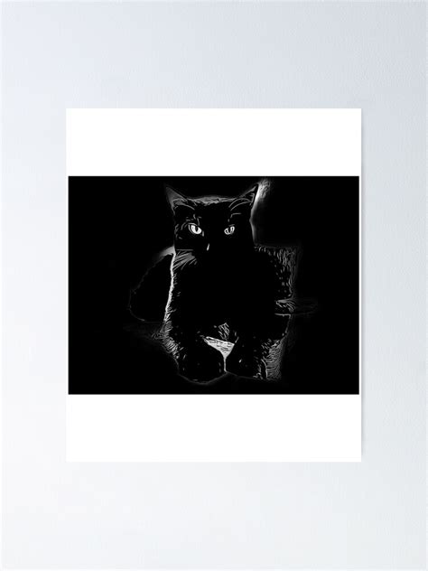 Black Cat Halo Design Poster By Catabstract65 Redbubble