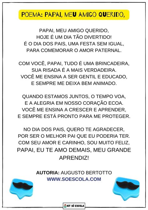 4 Poemas Dia Dos Pais Para Imprimir 1 — SÓ Escola