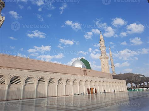 Beautiful Daytime View Of Prophets Mosque Masjid Al Nabawi Medina