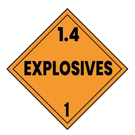 Class 1 4 Explosives Hazmat Placard Decal Or Magnetic Sign Placard Usdot Vinyl Stickers