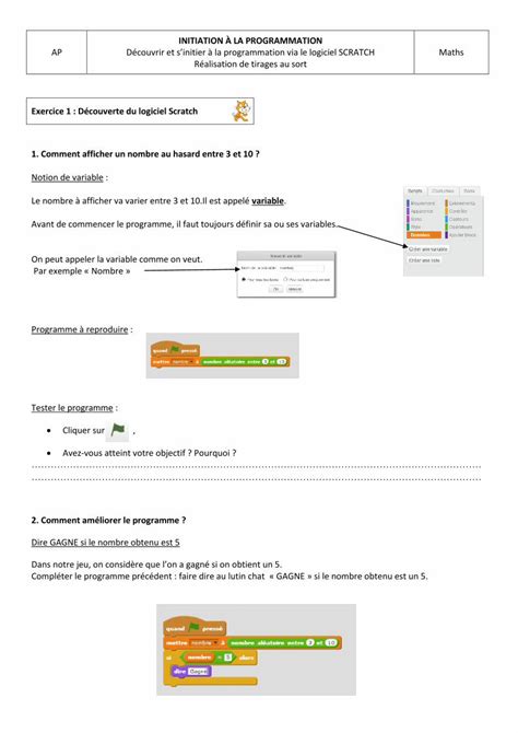 Pdf Exercice D Couverte Du Logiciel Scratch Comment Dokumen Tips