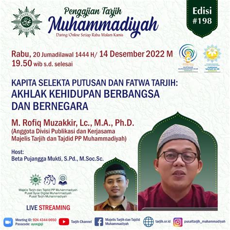 Materi Pengajian Tarjih Muhammadiyah Edisi Ke 198 MTT