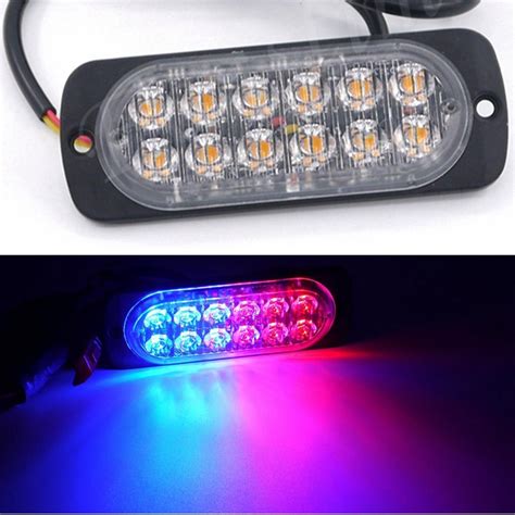 Lanterna Policia Strobe Flash Leds Vermelho Azul V V Estrobo