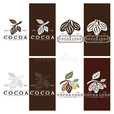 Cocoa Logococoa Beancocoa Treecocoa Branches And Leaveschocolate