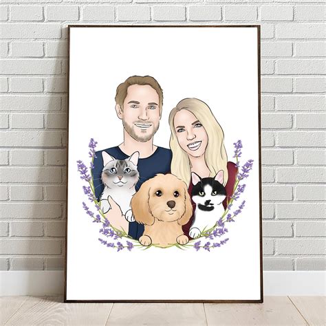 Custom Portrait Painting Custom Dog Portrait Cat Portrait Pet Memorial