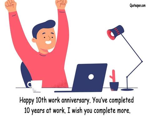 Happy 10th Years Work Anniversary Quotes, Wishes, Messages Work ...