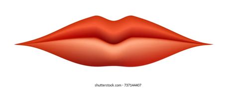 Illustration Beautiful Red Cartoon Lips Puckering Stock Illustration