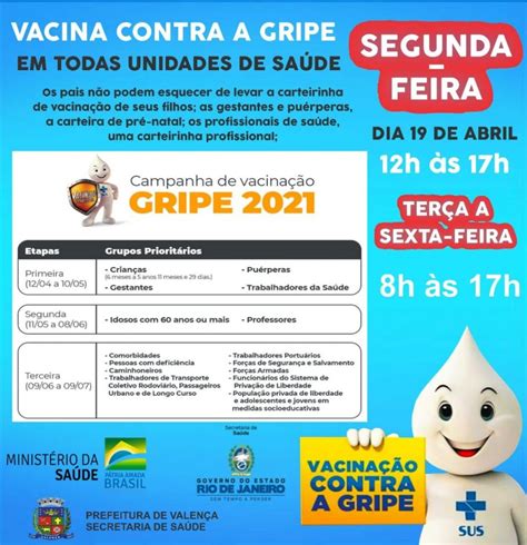 Campanha Vacina contra Gripe 2021 Prefeitura Municipal de Valença RJ