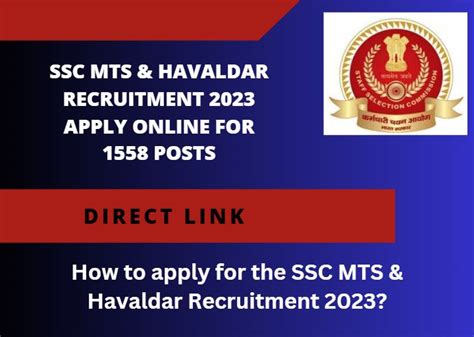 Ssc Mts And Havaldar Recruitment 2023 Apply For 1558 Posts