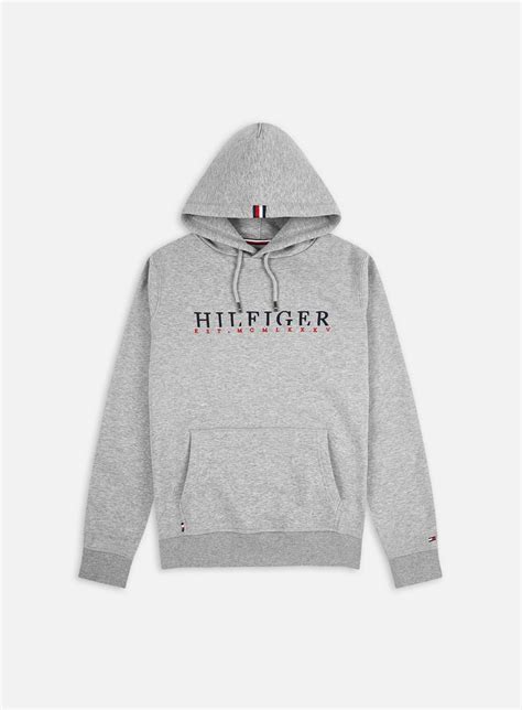 Tommy Hilfiger Corp Graphic Hoodie Light Grey Heather Spectrum