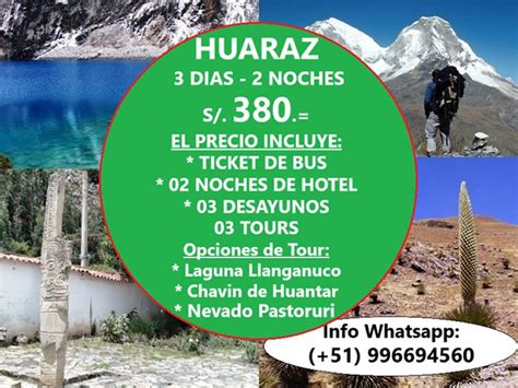 Proforma Programa Turístico a Huaraz 3 días 2 Noches