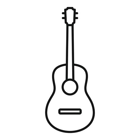 Acoustic guitar icon, outline style 14591542 Vector Art at Vecteezy