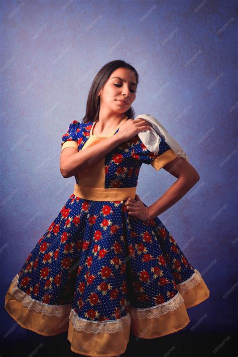 Premium Photo | Young chilean woman with national dress or folk costume ...