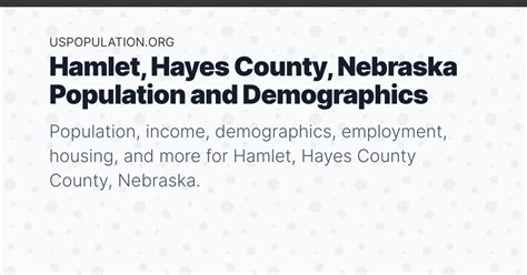 Hamlet, Hayes County, Nebraska Population | Income, Demographics ...