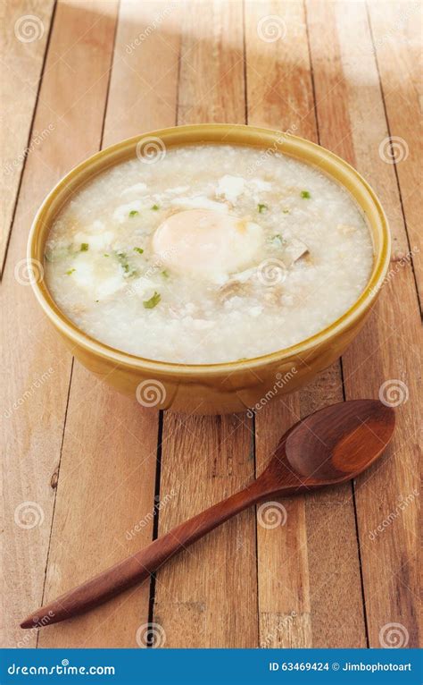 Traditional Chinese Porridge Rice Gruel In Bowl Stock Photo Image Of