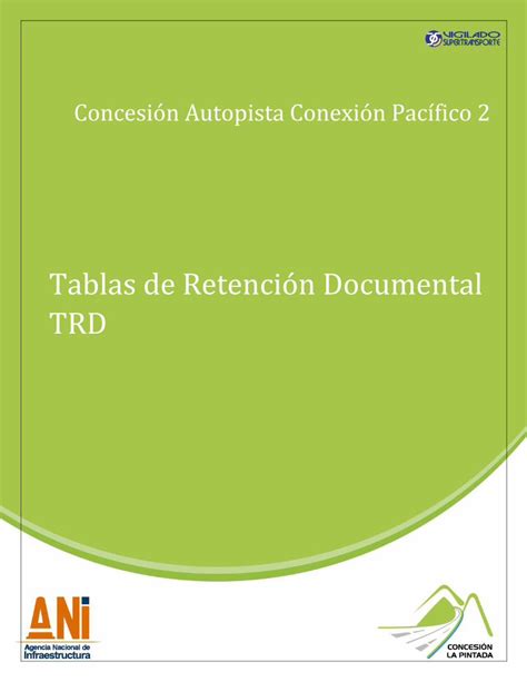 Pdf Tablas De Retenci N Documental Trd Las Tablas De Retenci N