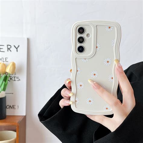 Ztofera Case For Samsung Galaxy A34 5g Cute Curly Wave Frame Daisy