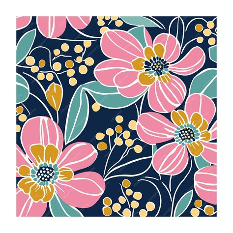 Premium Vector | Girly colors cute floral textile pattern