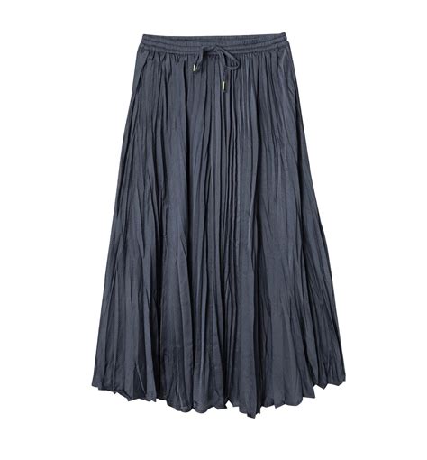 Long Pleat Skirt Dark Grey