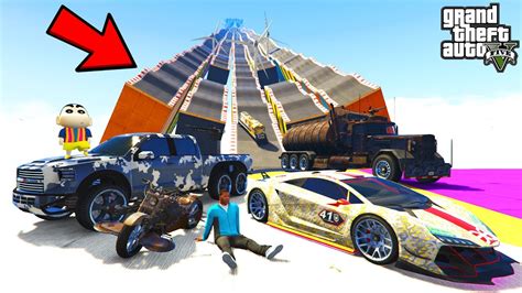 Franklin Testing Cars Vs HUGE SPEED BREAKERS In GTA 5 SHINCHAN And