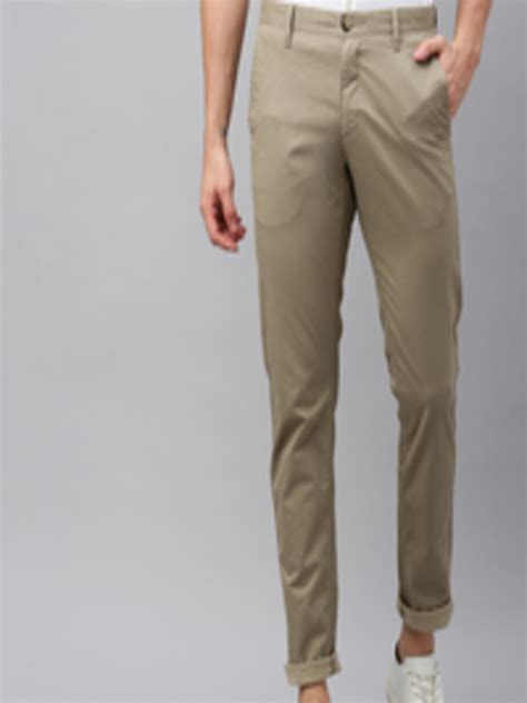 Buy U S Polo Assn Men Beige Austin Trim Fit Solid Regular Trousers