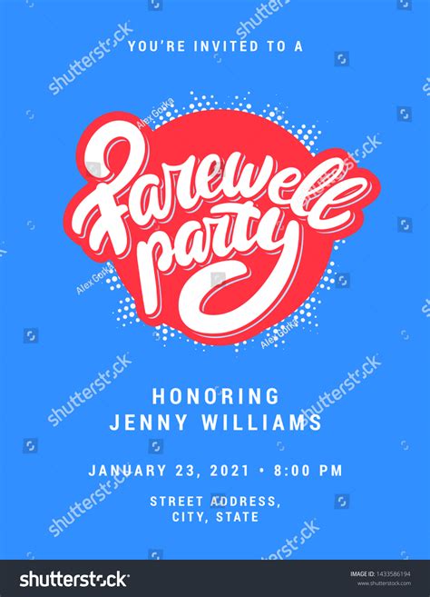 Farewell Party Invitation Vector Lettering Stock Vector (Royalty Free ...