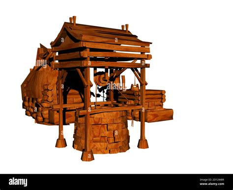 Western Town Made Of Wood With Fountain Stock Photo Alamy