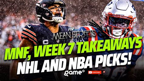 Week 7 NFL Takeaways Patriots Vs Bears MNF Predictions Picks Props