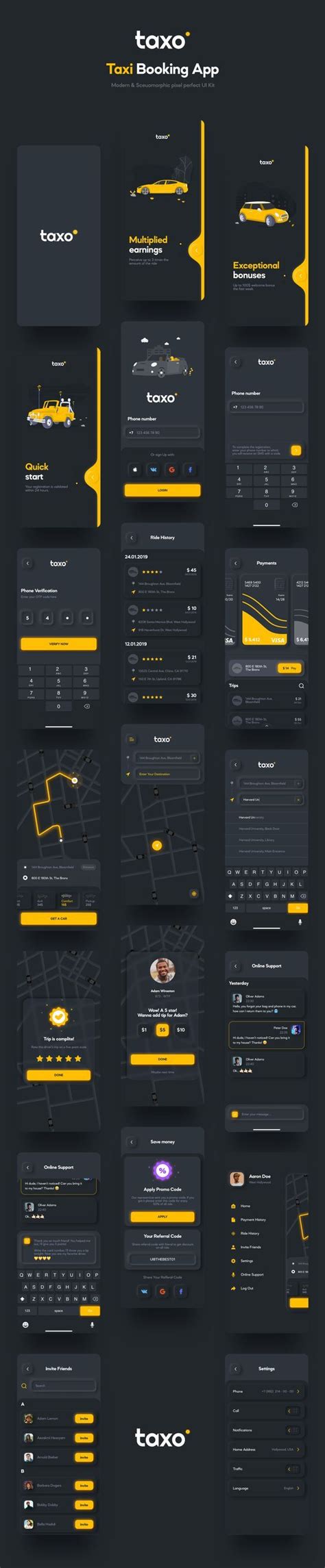 Taxo Ui Kit Ui Kits Mobile App Design Inspiration App Interface