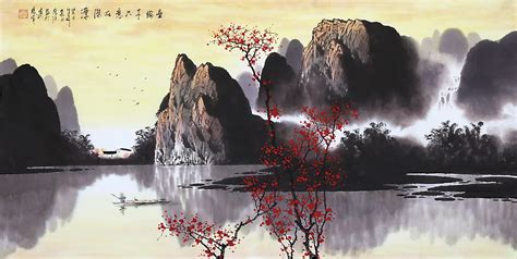 Chinese painting Artist Oriental asian traditional Landscape painting ...