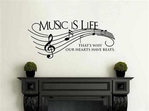 Music Is Life Wall Art Quote Pvc Decal Wall Art Sticker Etsy Uk