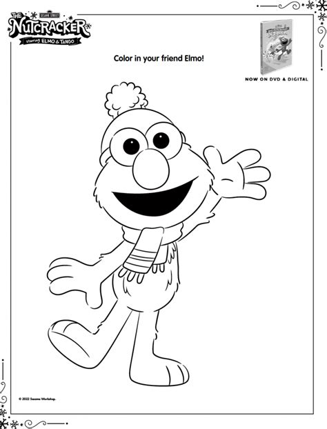 Free Printable Holiday Elmo and the Nutcracker Coloring Pages - Classy Mommy