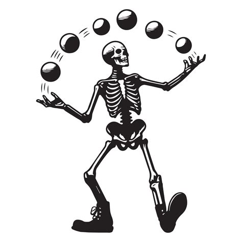Skeleton Logo - Clown skeleton juggling balls illustration on a white ... 