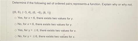 [solved] Determine If The Following Set Of Ordered Pairs Re