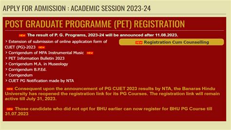 BHU PG Seat Allotment Result 2023 To Be Announced After August 11 At