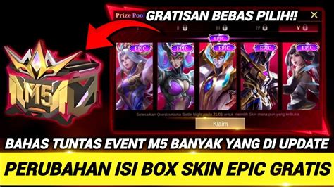 Perubahan Box Isi Skin Epic Limit M Bebas Pilih Gratisan Tanggal