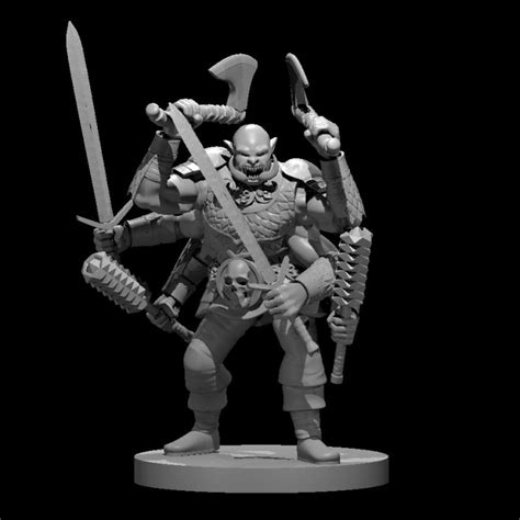 3d Printable Six Armed War Deity By Miguel Zavala