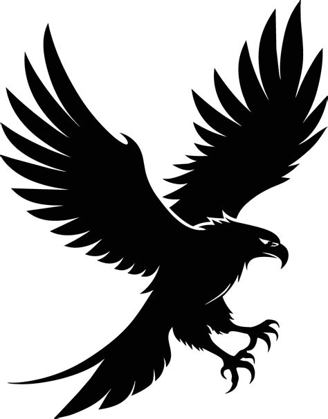 a black and white silhouette of an eagle 42978095 Vector Art at Vecteezy