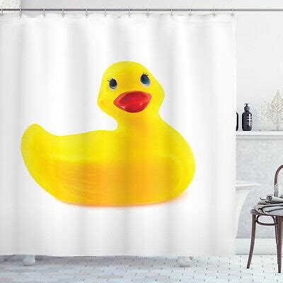 Rubber Duck Shower Curtain Cute Yellow Ducky Print for Bathroom | eBay