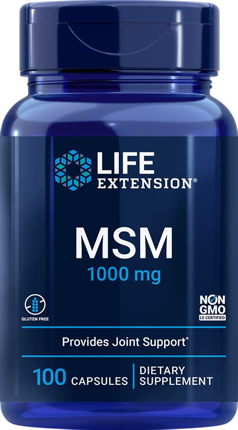 MSM, 1000 mg, 100 capsules - Life Extension