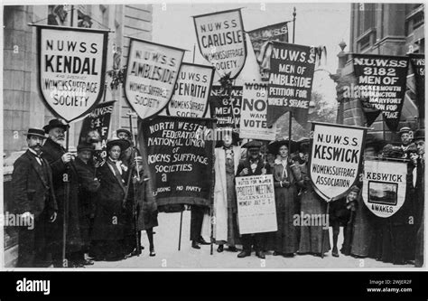 Nuwss Procession On June Male And Female Suffragists From