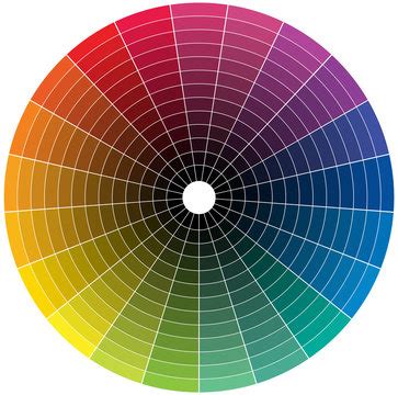 Full Spectrum Color Wheel Circle Chart Poster Graduation From Black To